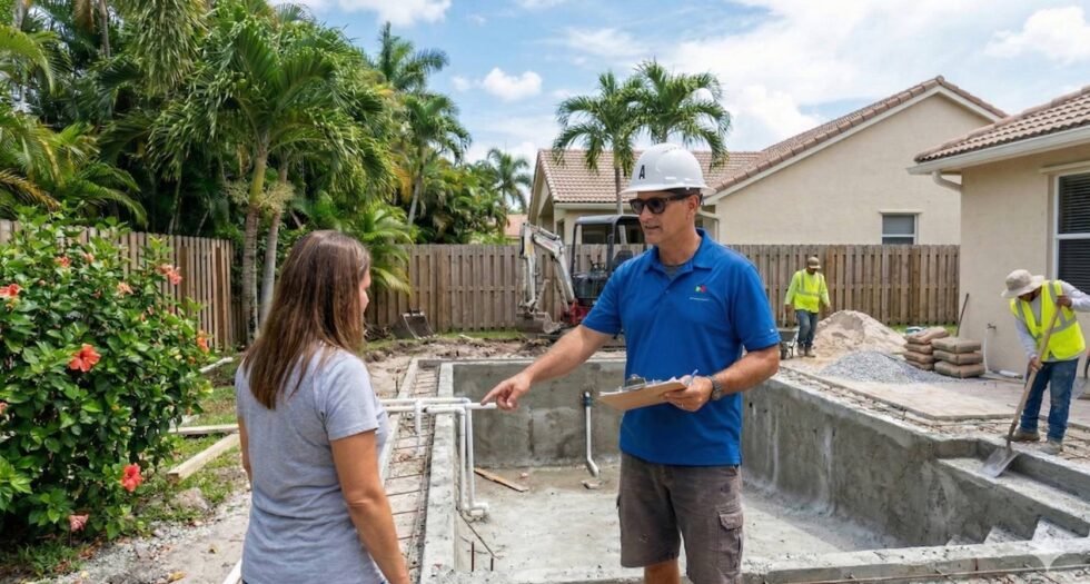 Modern pool construction by a Pool Contractor in Pembroke Pines