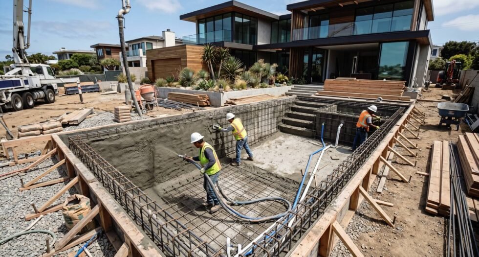 Modern infinity pool design in Davie, Florida by Accro GC